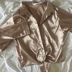 Silk 2pc button down set